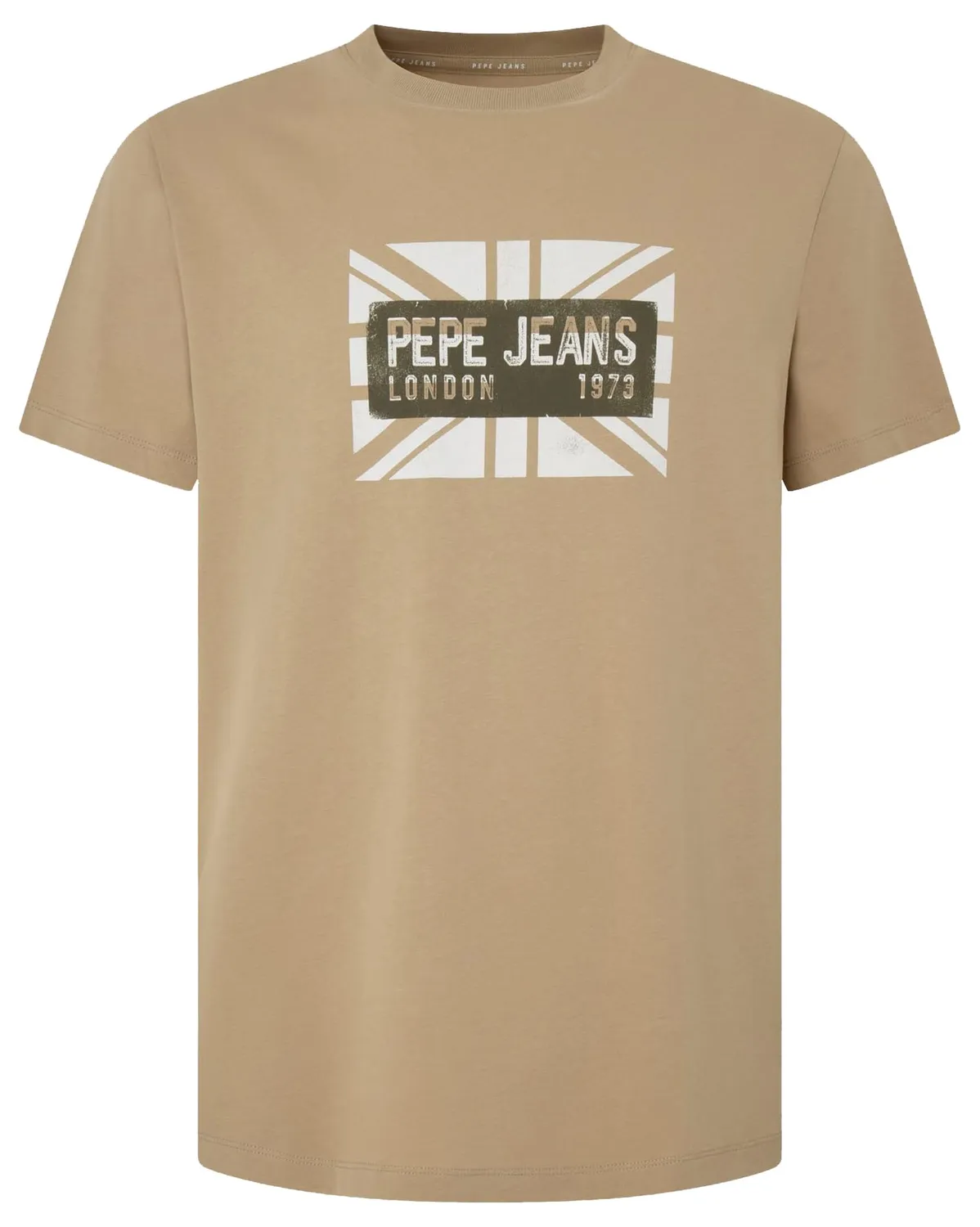 Pepe Jeans Credick T-Shirt Uomo Cotone Logo Bandiera