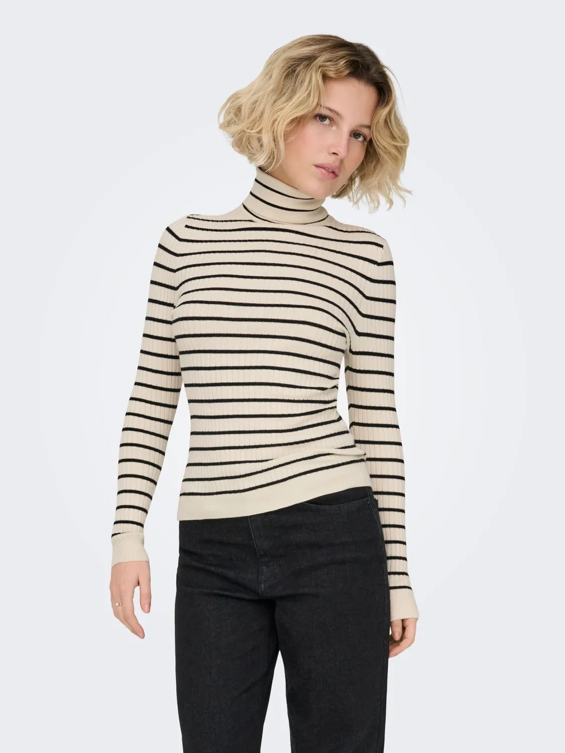 ONLY Onlkarol maglione donna bianco e grigio
