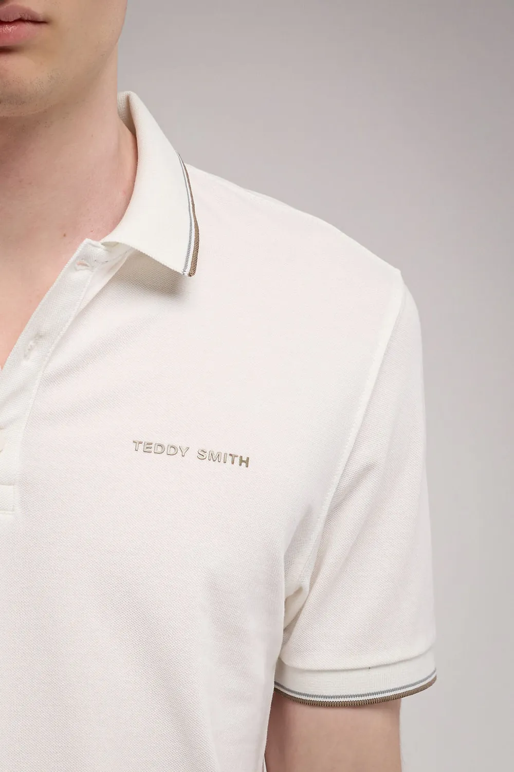 Teddy Smith Pasian 2 polo bianco piquet cotone
