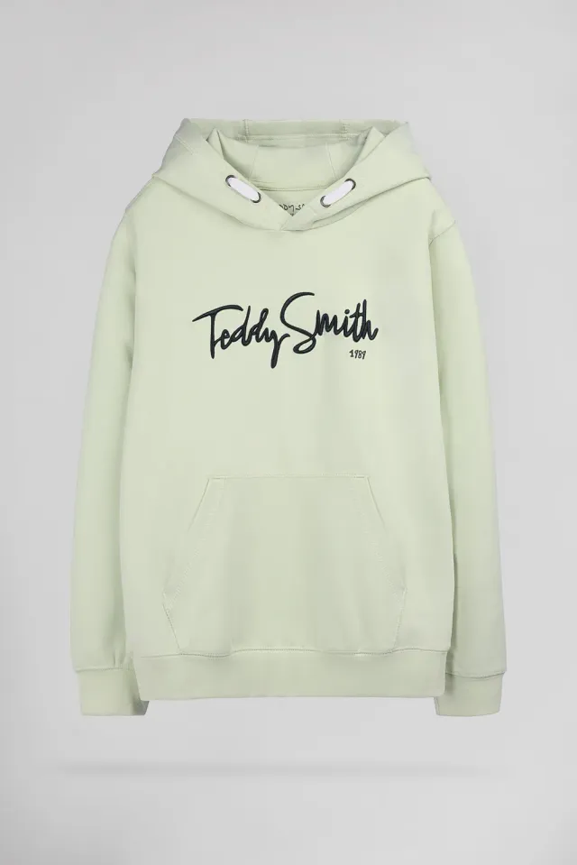 Teddy Smith S-Evry Hoody Jr felpa cappuccio verde ragazzo