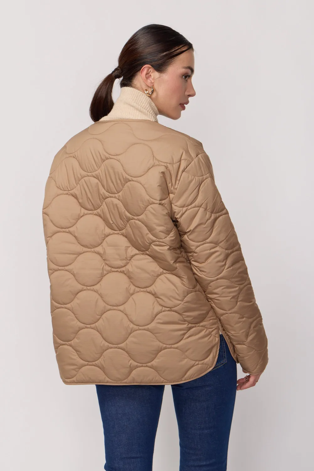 acquaverde Camo giacca trapuntata camel leggera