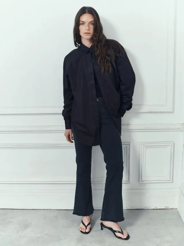 acquaverde Carlotta jeans cropped black stone stretch