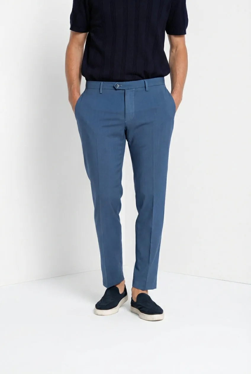 Mason's New York pantalone chino uomo celeste lana regular