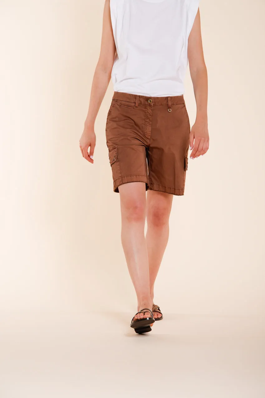 Mason's Chile bermuda cargo donna marrone chiaro slim