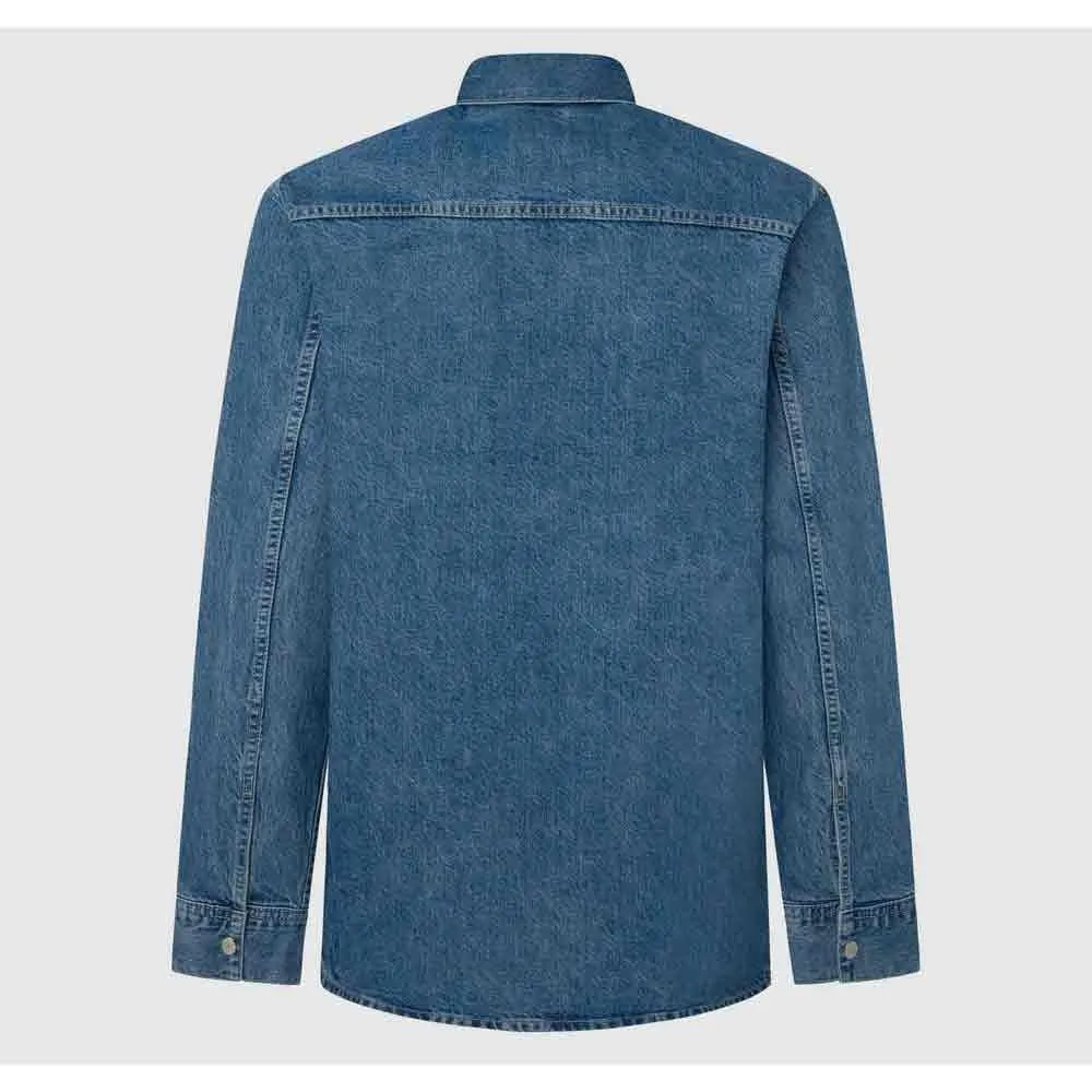 Pepe Jeans Camicia Jeans Uomo L Blu Stonewash