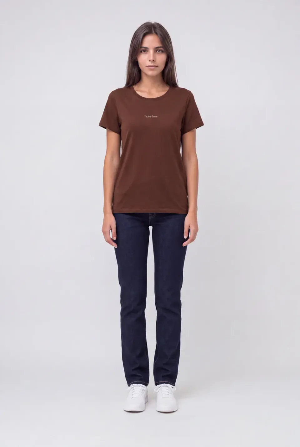Teddy Smith T-Ribelle T-Shirt Donna Cioccolato Cotone Regular
