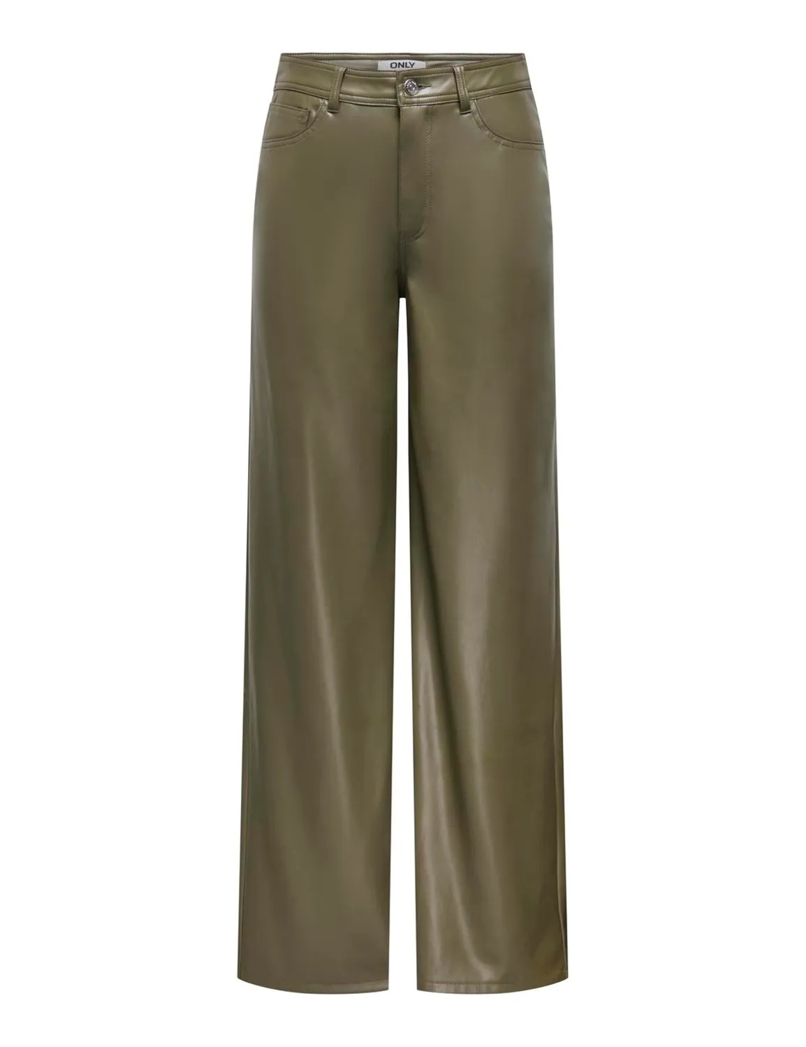 ONLY Onlsmooth HW Faux Leath Wide Pant pantaloni nero vita alta