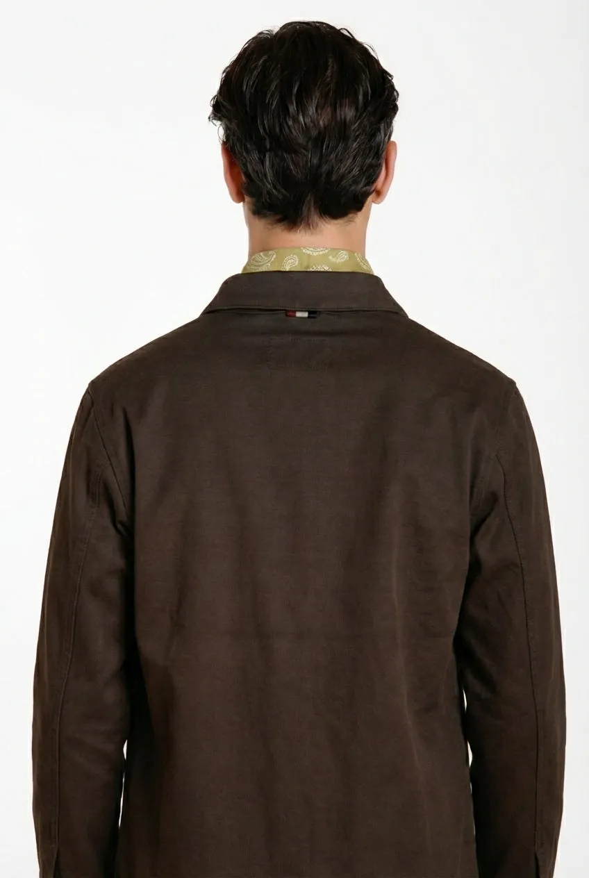 Mason's City giubbotto uomo marrone cotone lino