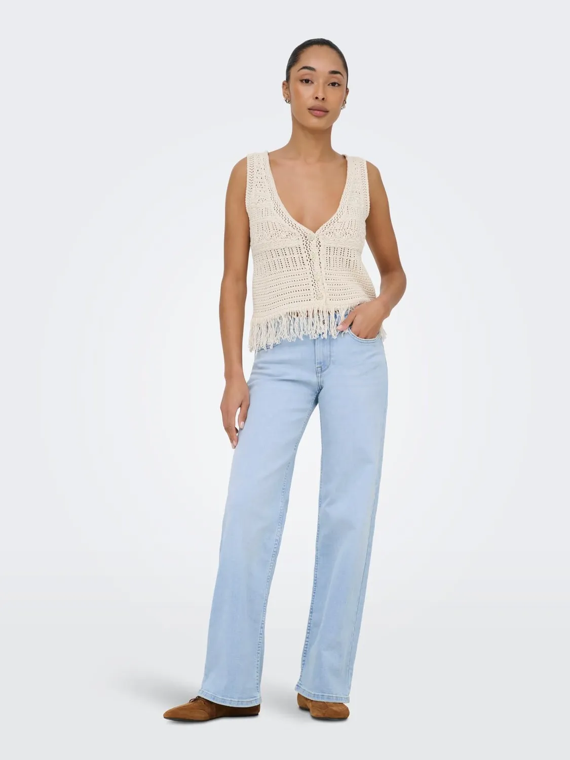 ONLY Onljudy-O vita bassa jeans donna M dritti