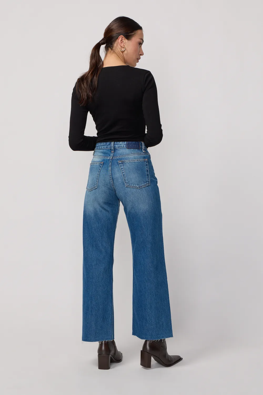 Acquaverde Thelma Jeans Dritti Dirty Vita Alta Rigidi