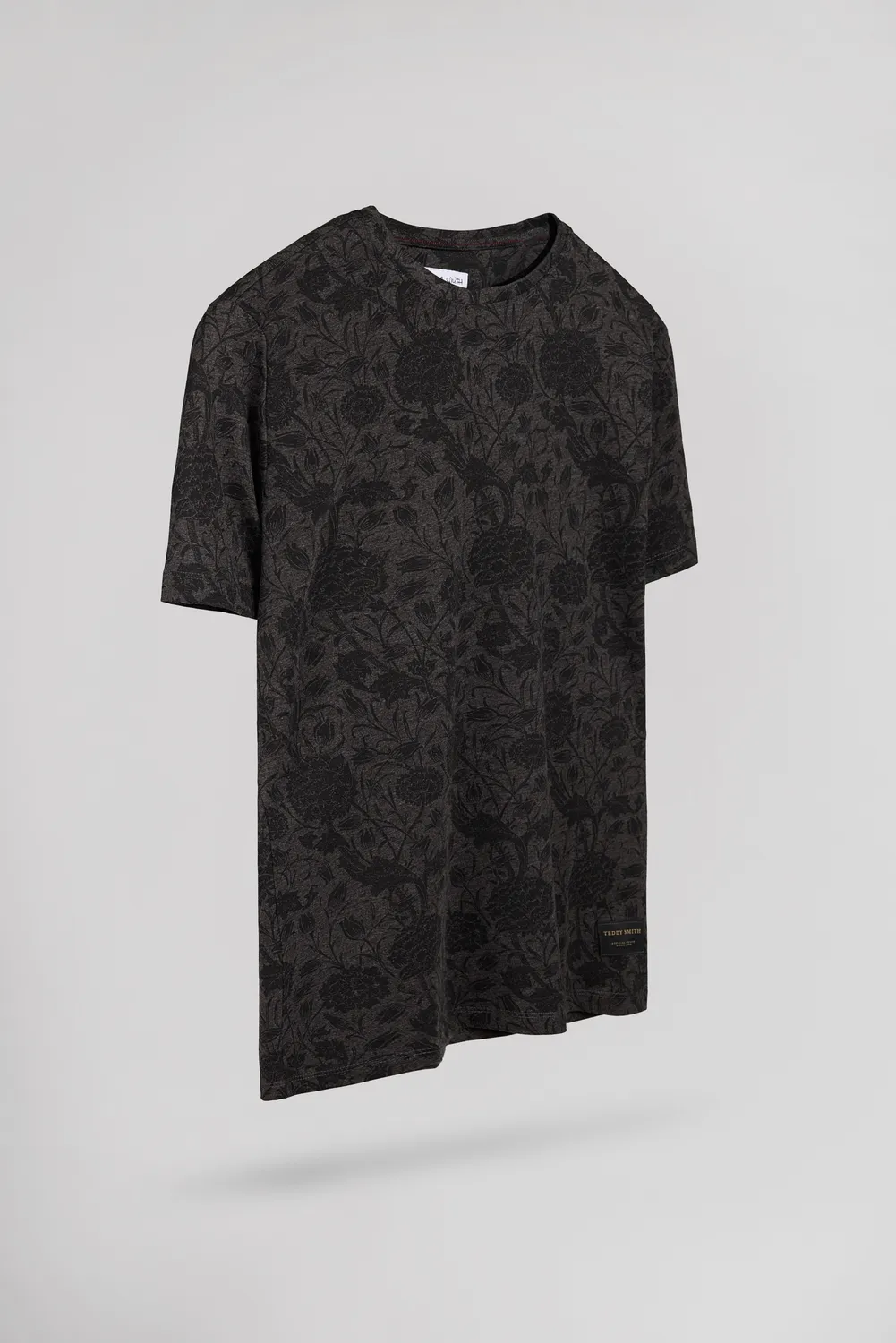 Teddy Smith T-Areski maglietta uomo nero melange girocollo