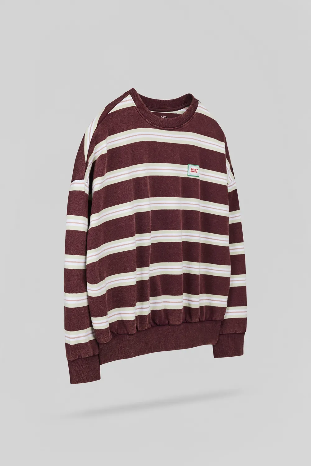 Teddy Smith S-Kate RC JR Felpa Bambino Bordeaux Righe Cotone