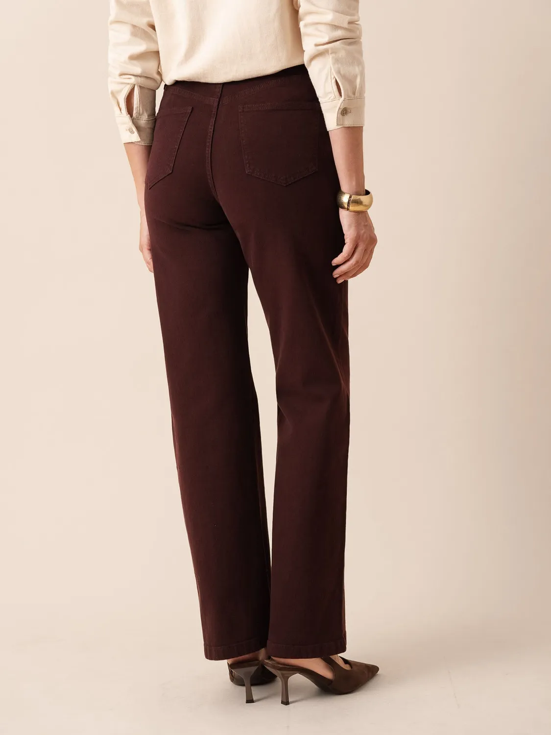 Oraije Barbara jeans dritto bordeaux per alte