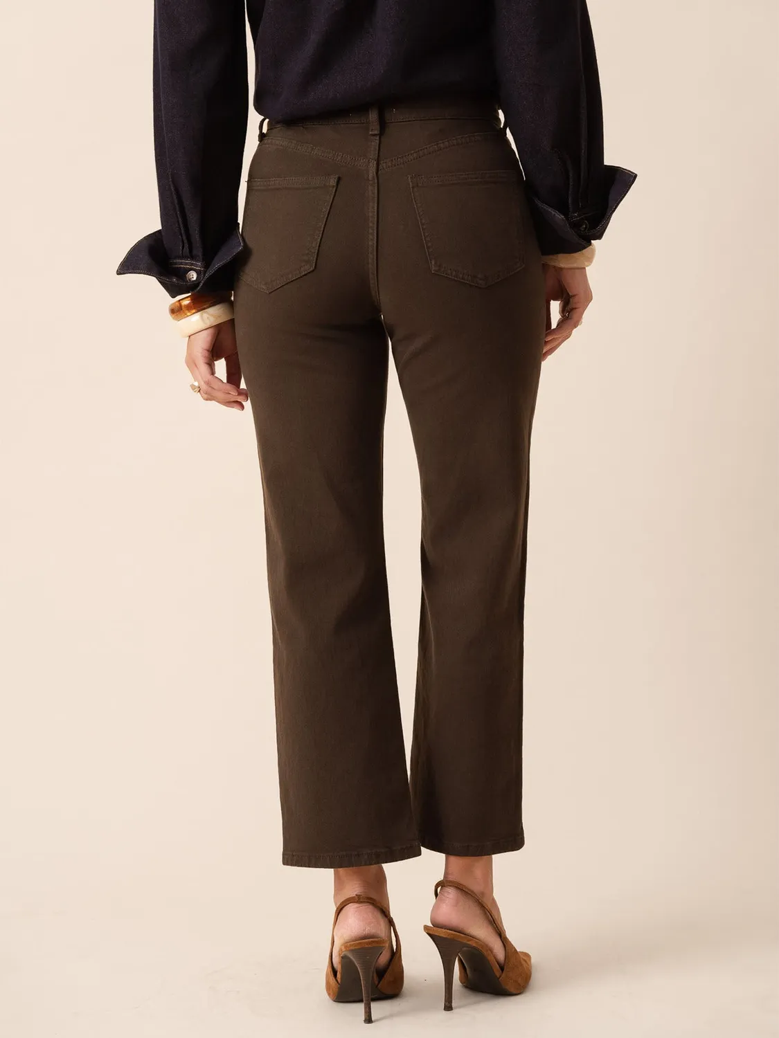 Oraije Solange jeans dritto cioccolato ampio