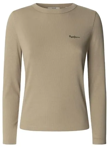 Pepe Jeans Betina t-shirt donna manica lunga nera costina