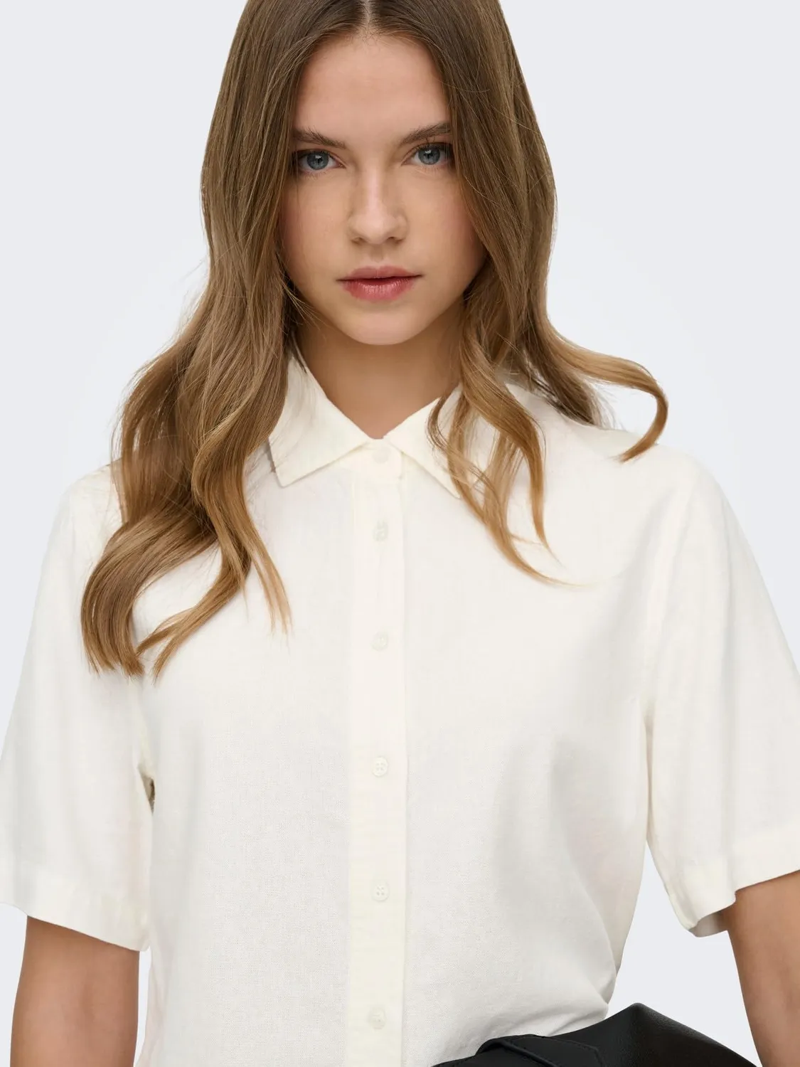 ONLY Cloud Dancer camicia S azzurra leggera