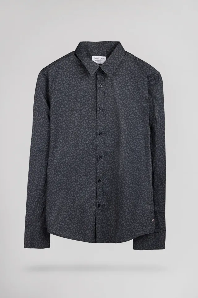 Teddy Smith Carton camicia uomo blu navy slim