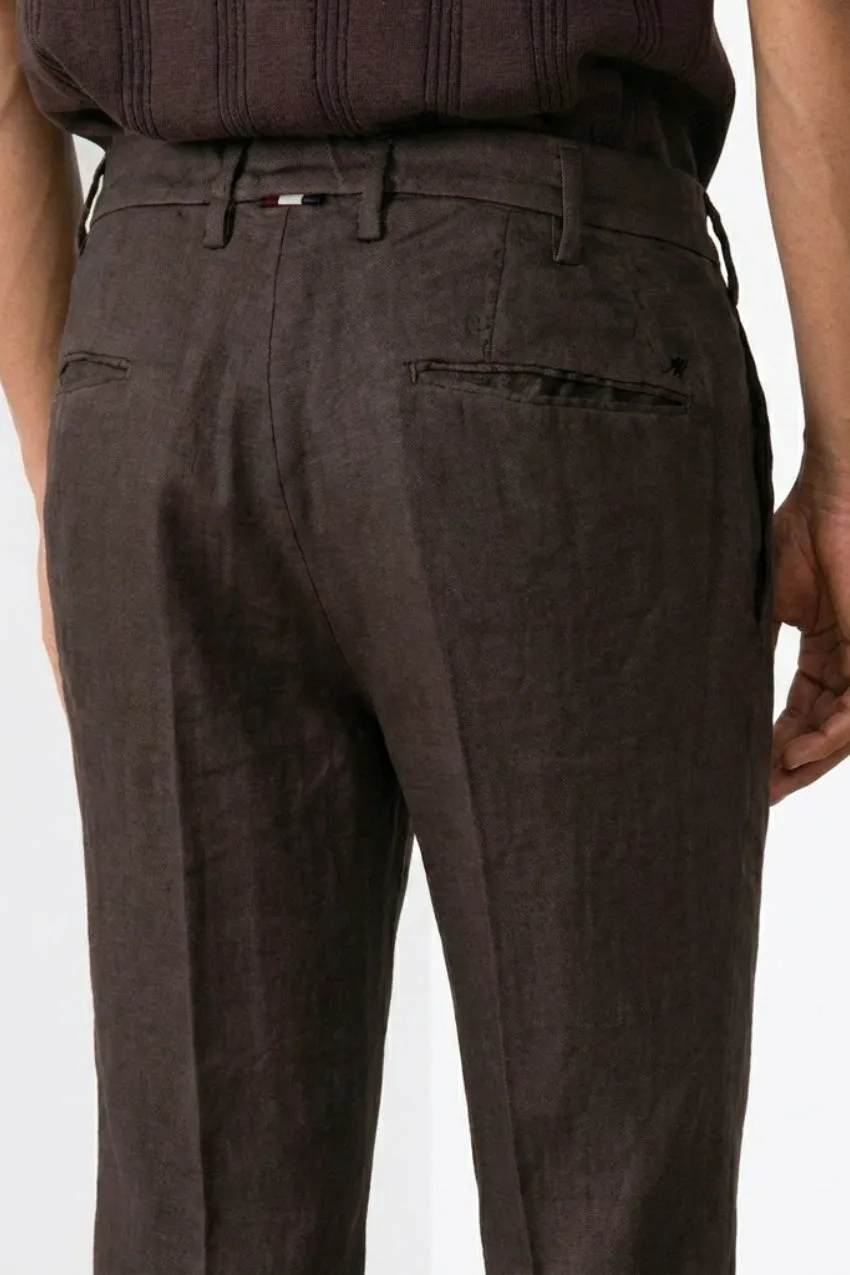 Mason's New York Icon Flex chino uomo marrone lino