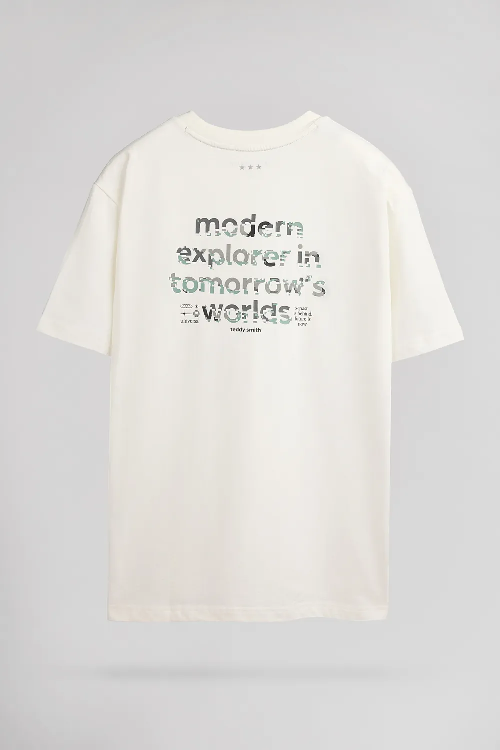 Teddy Smith T-Olivio MC t-shirt uomo bianca vestibilità ampia