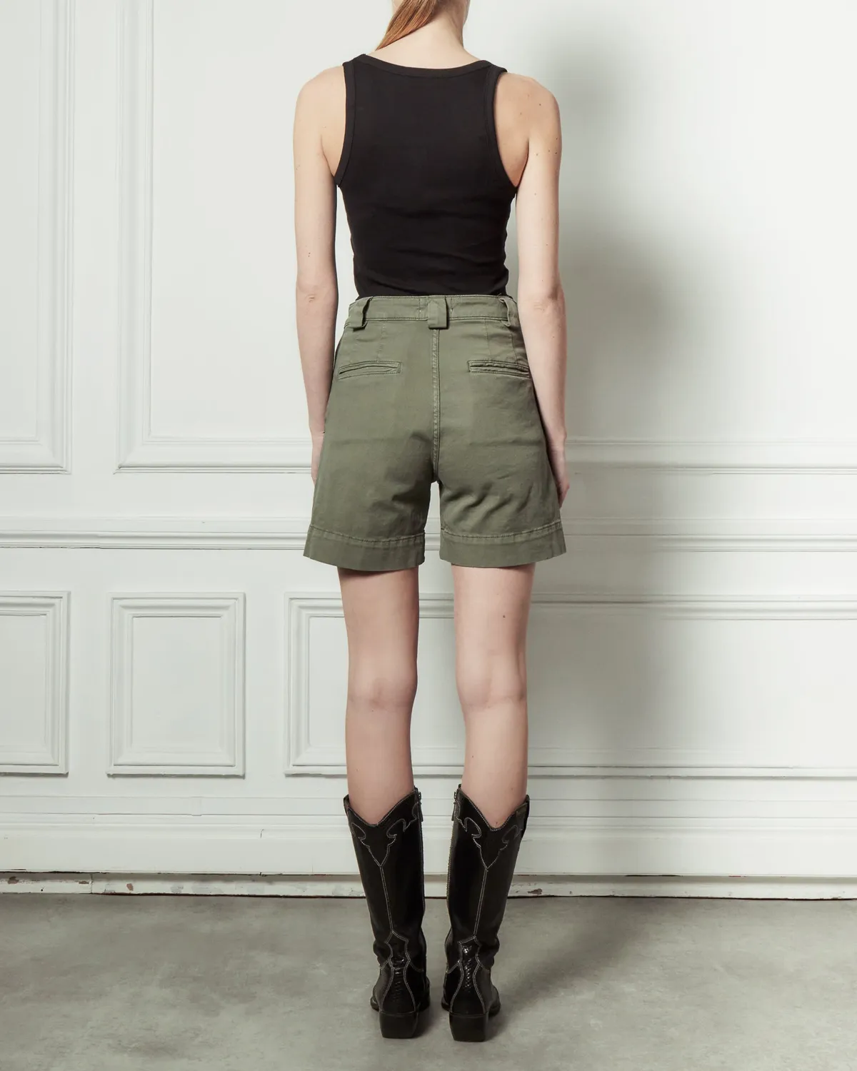Acquaverde Vermont Military Kaki shorts gabardine