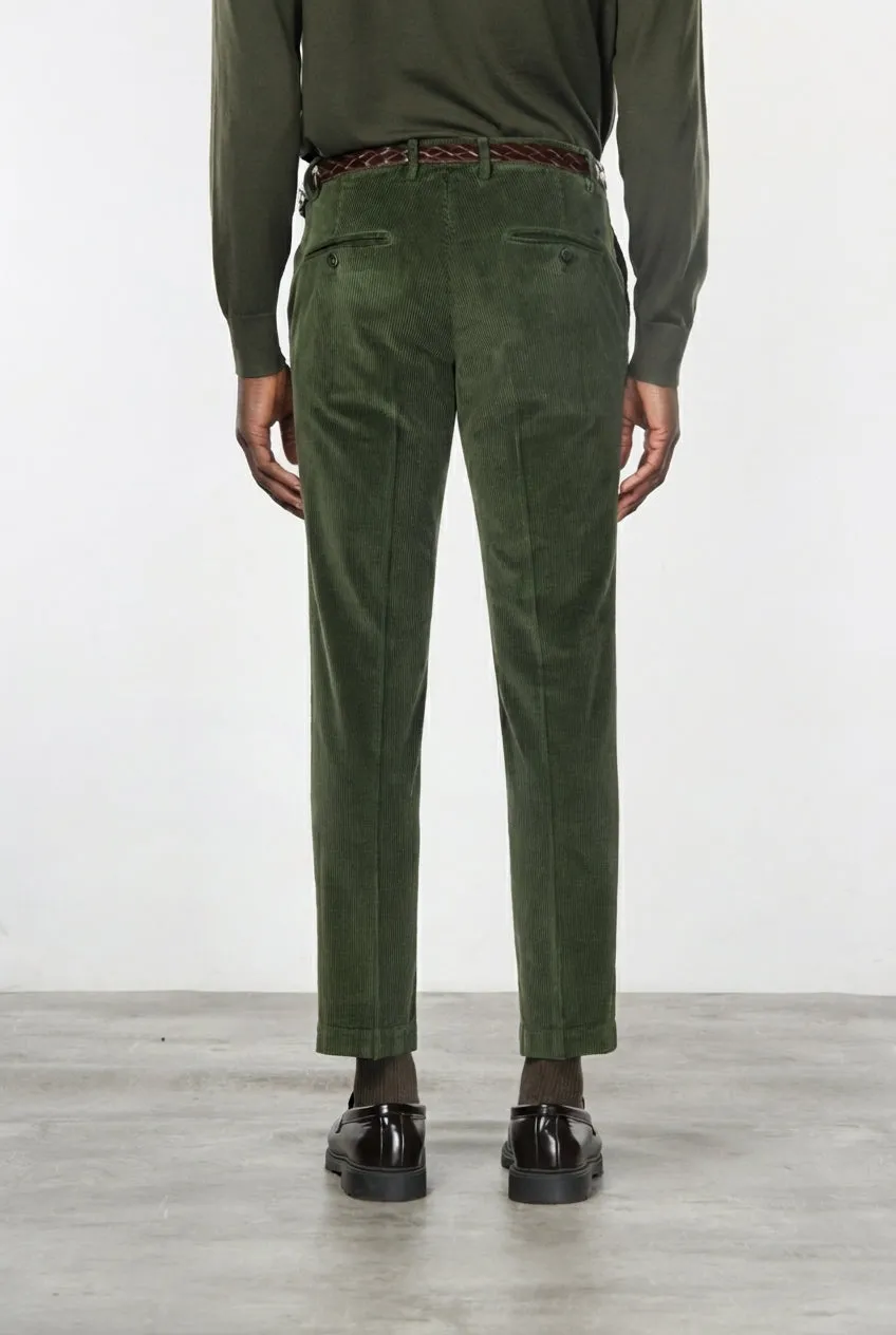 Mason's Milano pantalone chino verde bosco velluto 500 righe
