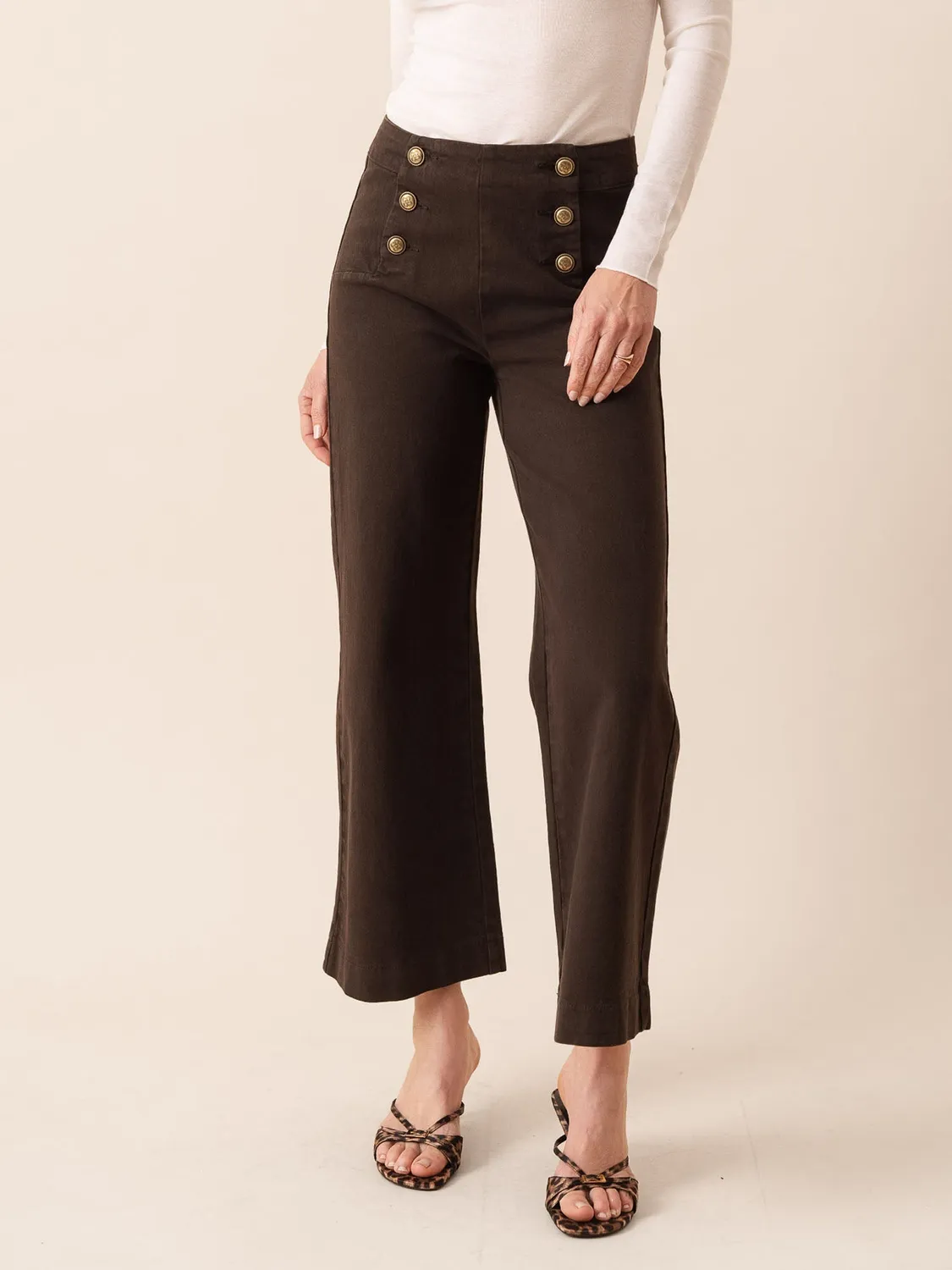 Oraije Victorine jeans wide cioccolato iconico