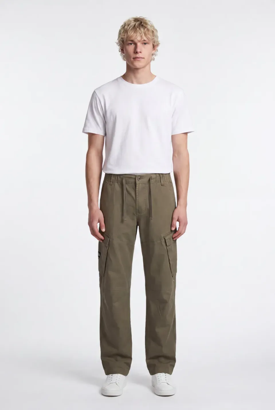 Teddy Smith P-Murray Pantalone Cargo Uomo Kaki Cotone