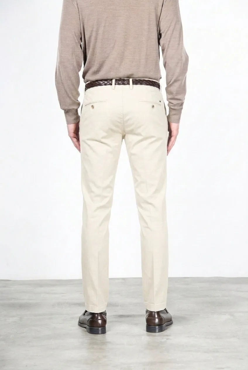 Mason's New York Style pantalone chino uomo bianco sporco regular fit