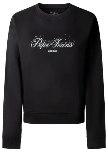 Pepe Jeans W Sparkle Logo Crew felpa donna M glitter