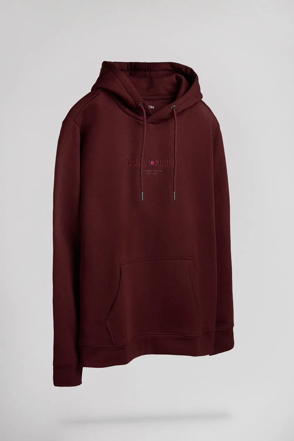 Teddy Smith S-Jim felpa uomo bordeaux scuro cappuccio