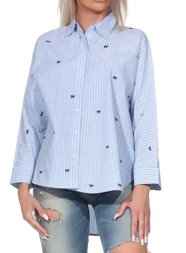 ONLY Onlzeidi Grace camicia donna M manica lunga fiocco