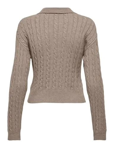 ONLY Onlkatia polo maglia trecce donna nera