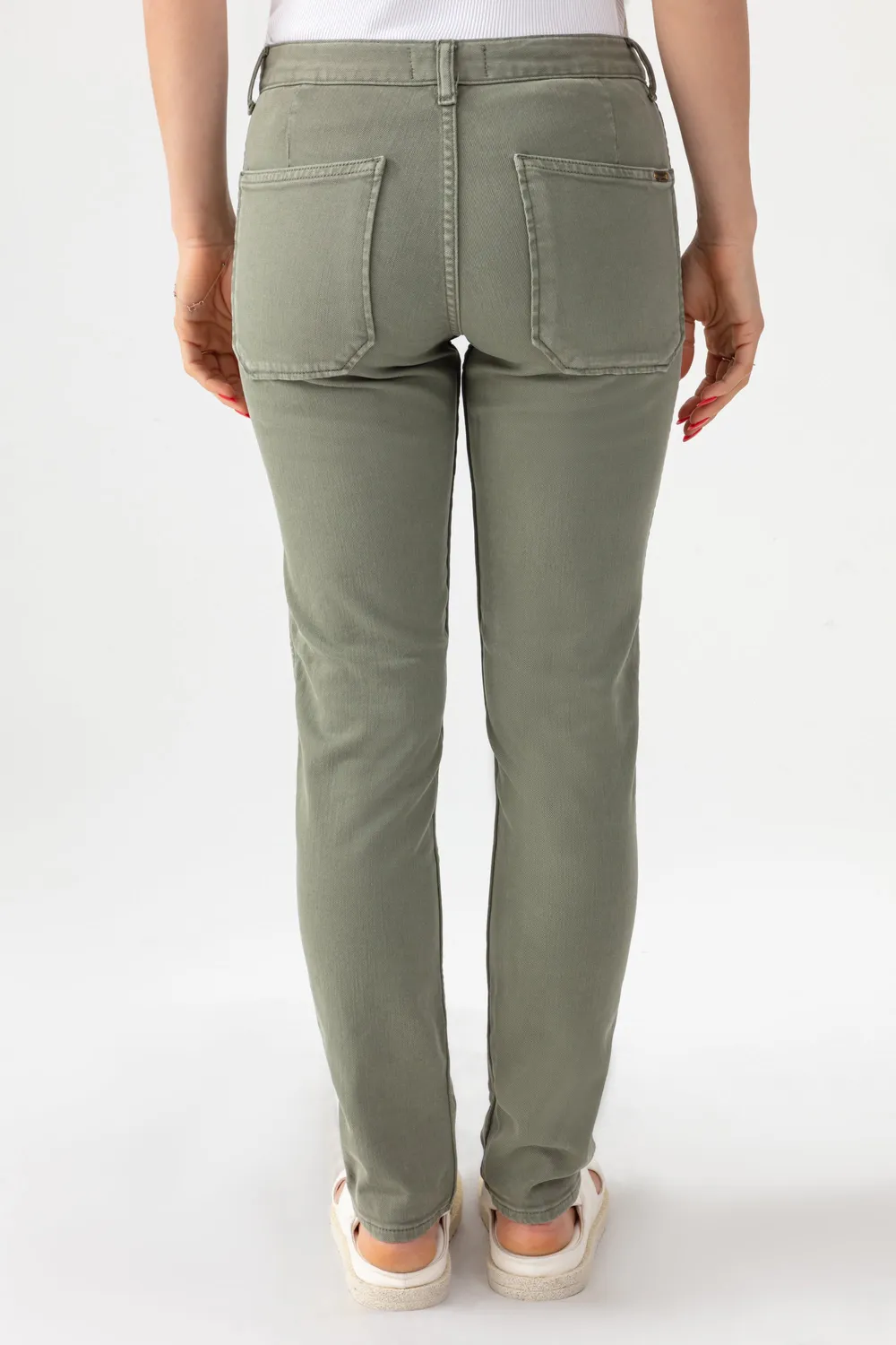 Acquaverde Pierce pantaloni kaki vita media caviglia