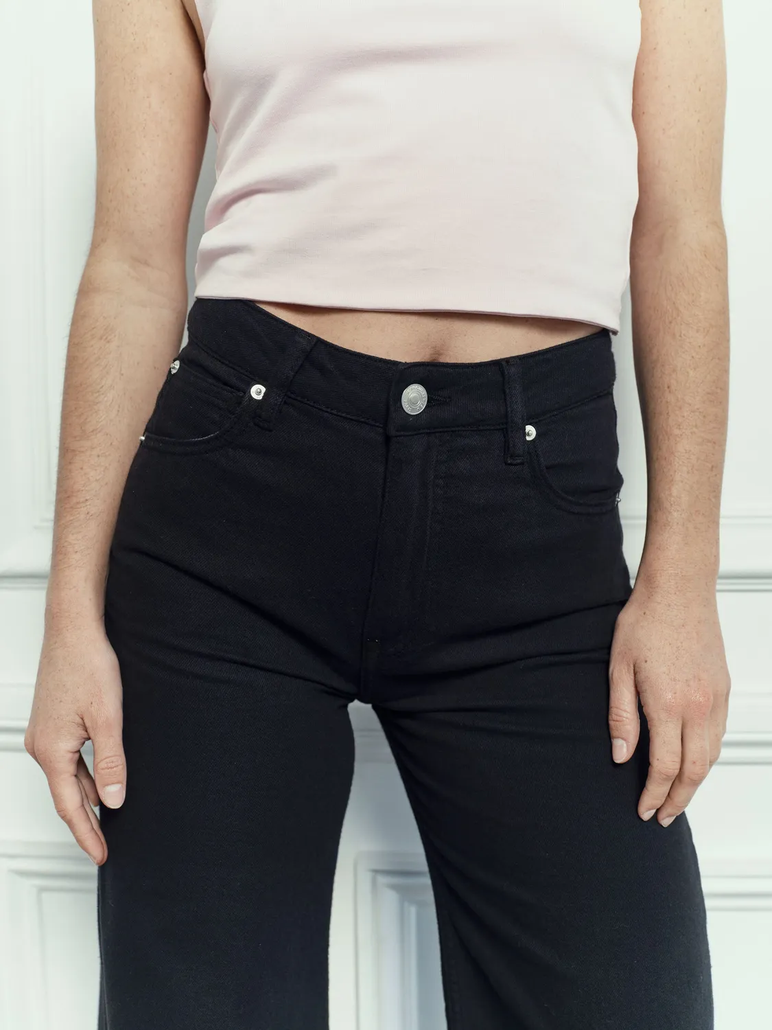 Acquaverde Soul pantaloni svasati Black Stone sfrangiati
