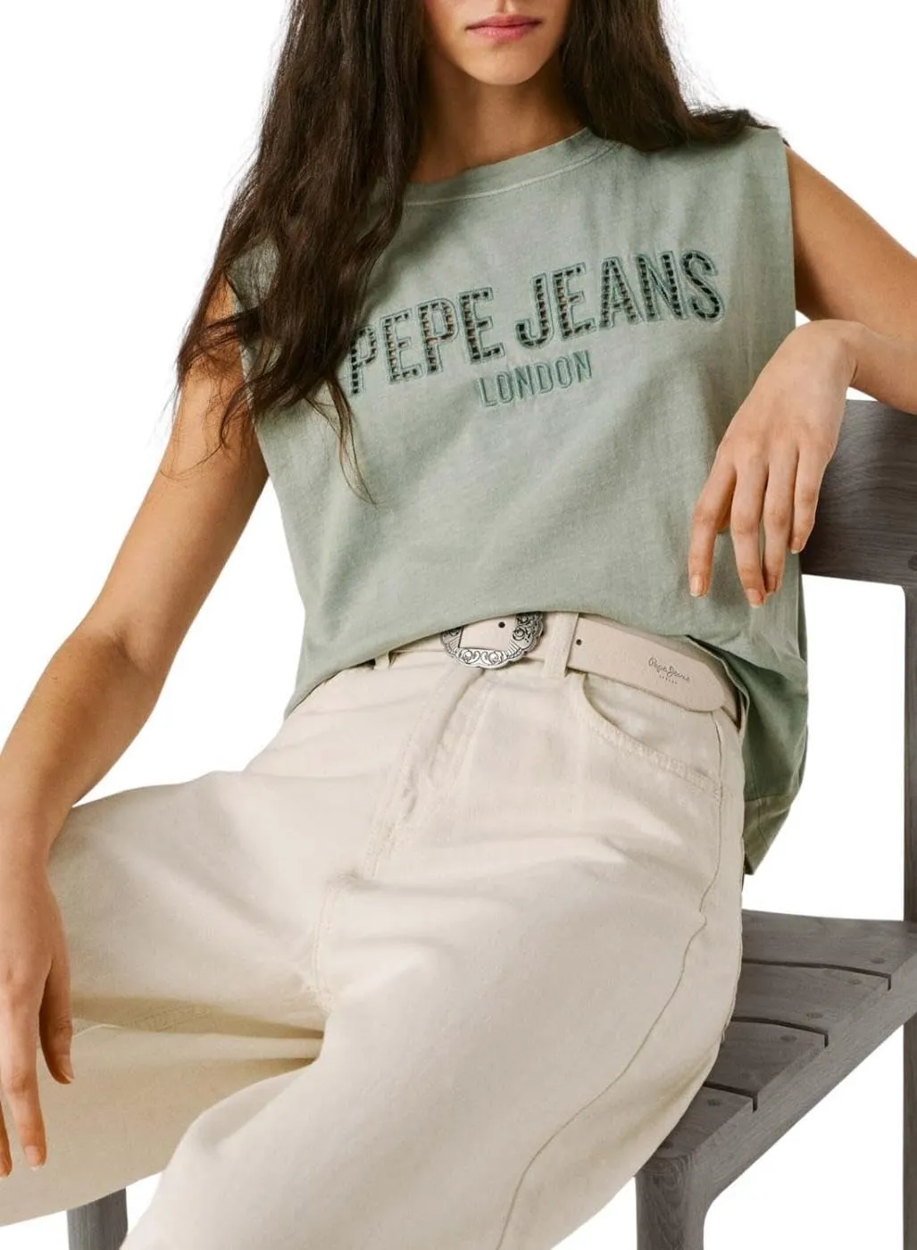 Pepe Jeans Mirari canotta donna bianca con logo