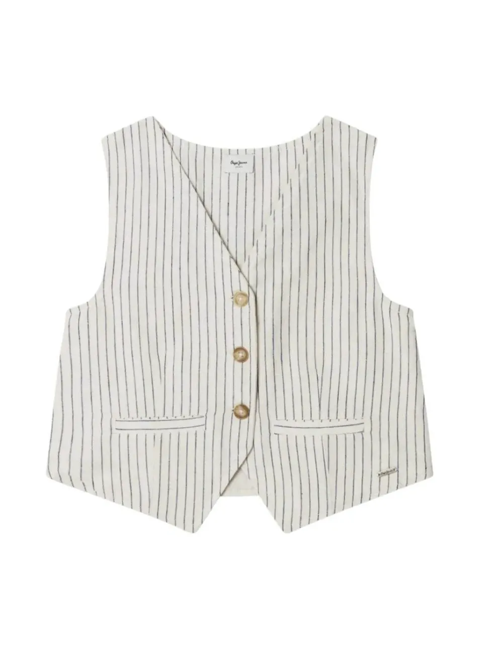 Pepe Jeans Izzy gilet bambina 10 anni lino righe