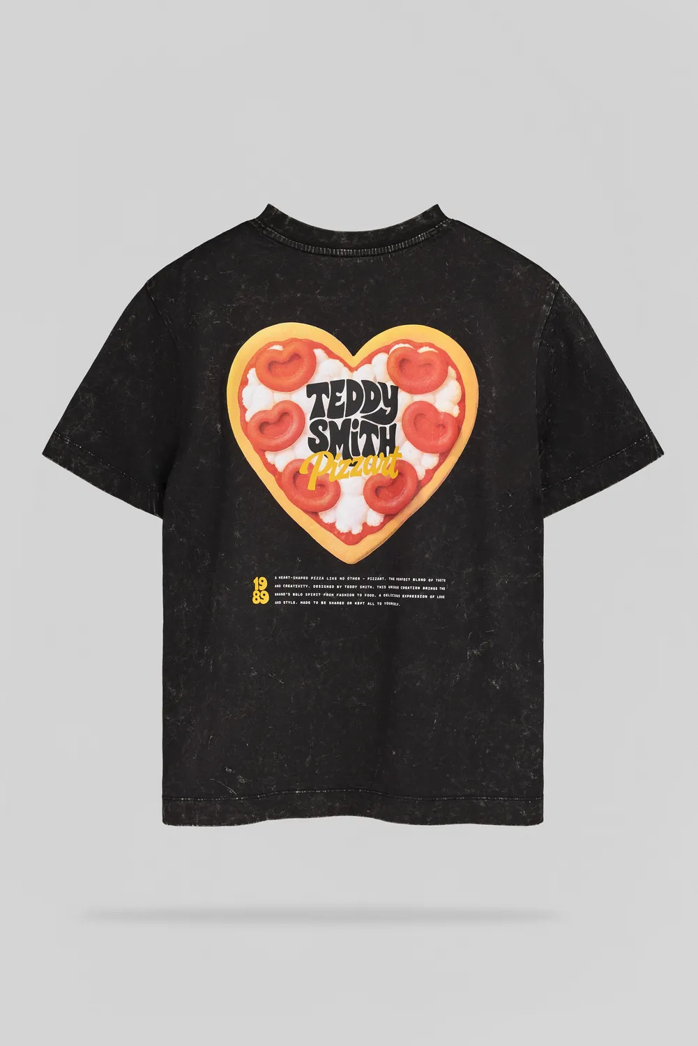 Teddy Smith T-Pizza MC JR t-shirt bambina nero vintage