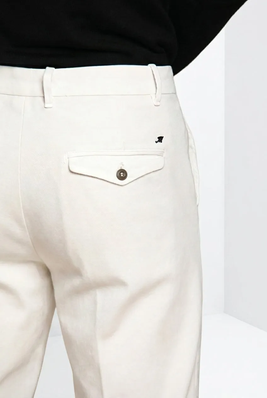 Mason's Boston Chinos Pantalone Uomo Bianco Relaxed Fit