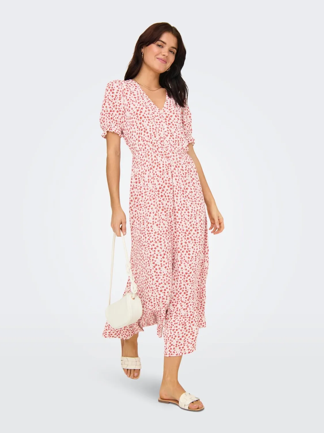 ONLY Onlchianti S/S Long Dress Wvn Noos maxi abito M