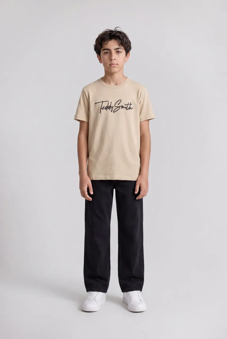 Teddy Smith T-Evan MC JR t-shirt beige ragazzo cotone