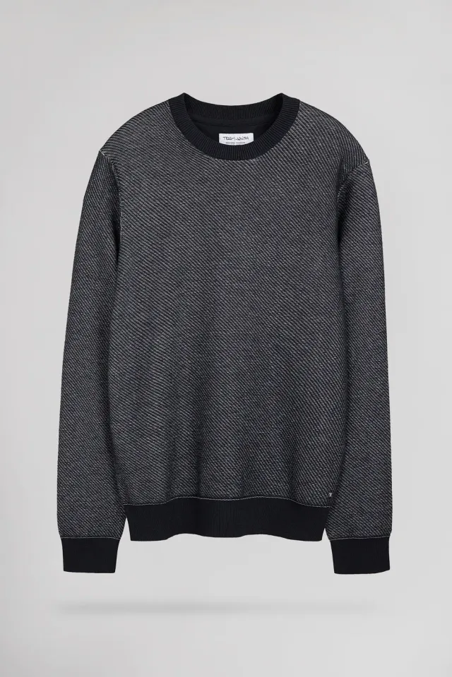 Teddy Smith P-Milan 2 maglione girocollo blu navy cotone