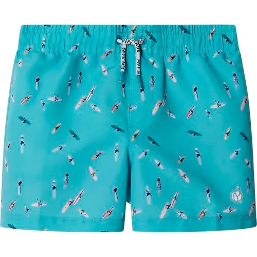 Pepe Jeans Surf Swimshort Costume Ragazzo 12 Anni Turchese