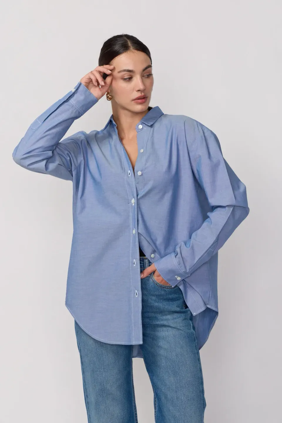acquaverde White Shirt camicia Indigo oversize
