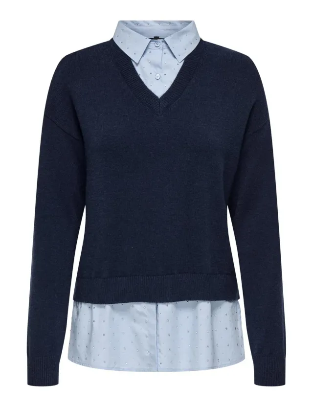 ONLY Onldagmar maglia donna colletto maglieria Cabernet