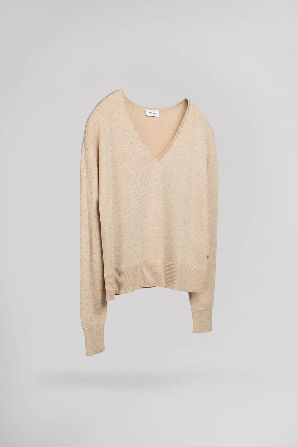 Teddy Smith P-Lizie Maglione Donna Grain de Sable Lurex