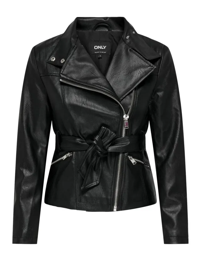 ONLY Onlmanilla Giacca Biker Donna Finta Pelle Taglia M Nera