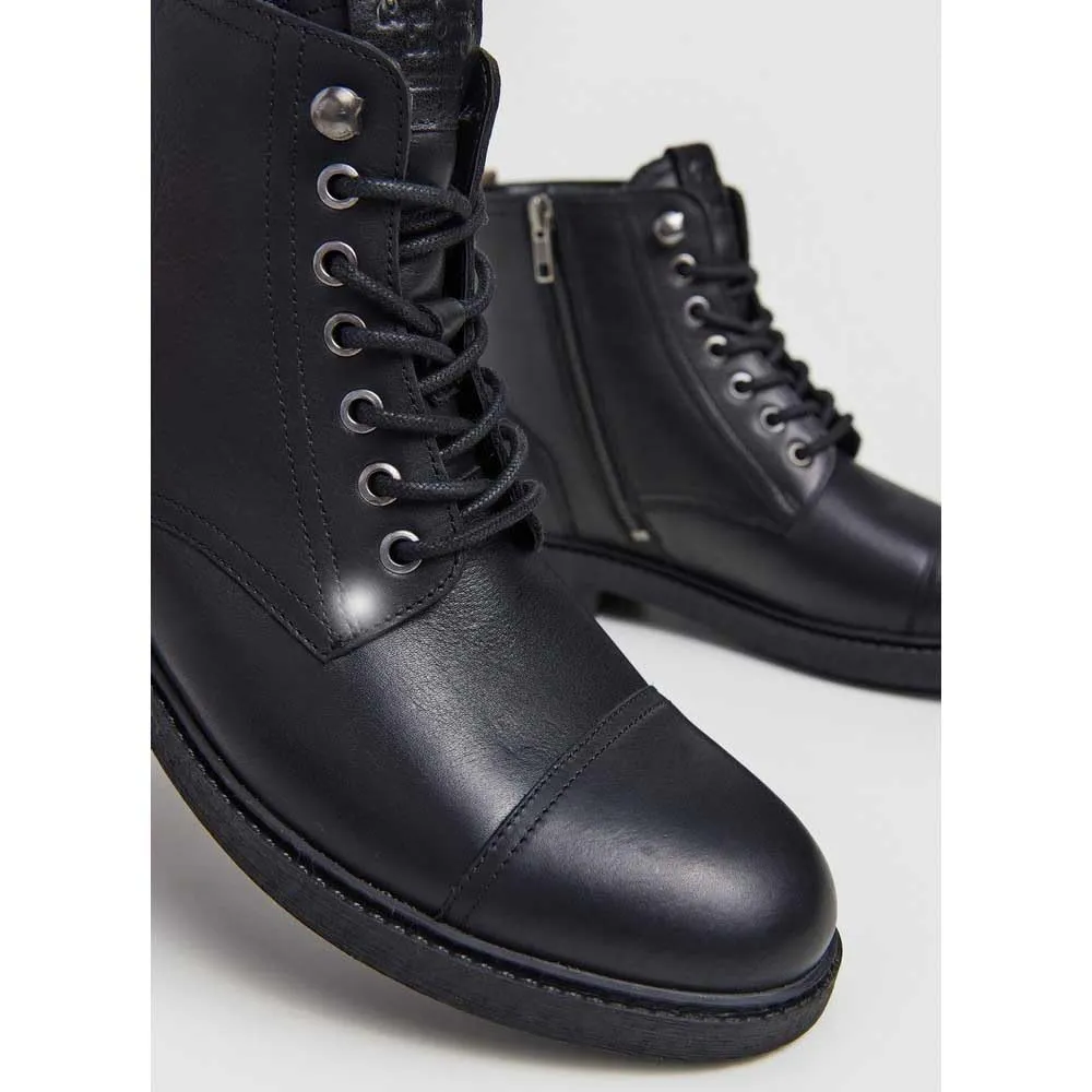 Pepe Jeans Fred Land Stivaletti Uomo Pelle Nera Cerniera