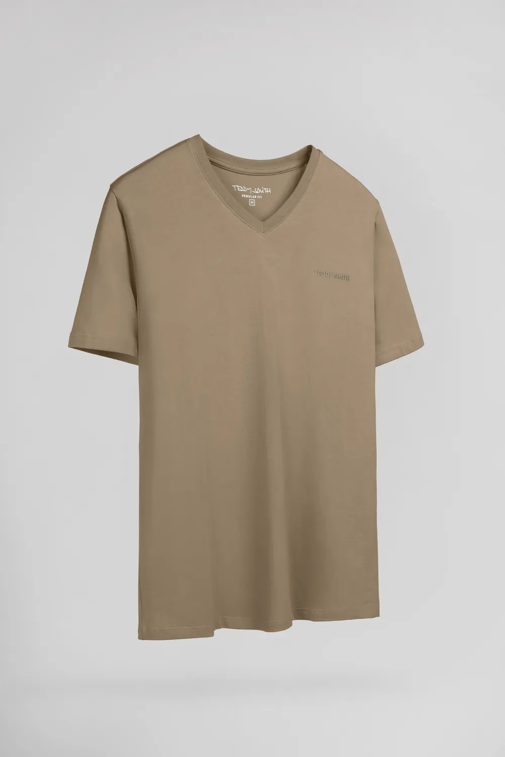 Teddy Smith Tawax 2 T-Shirt Uomo Beige Scollo V