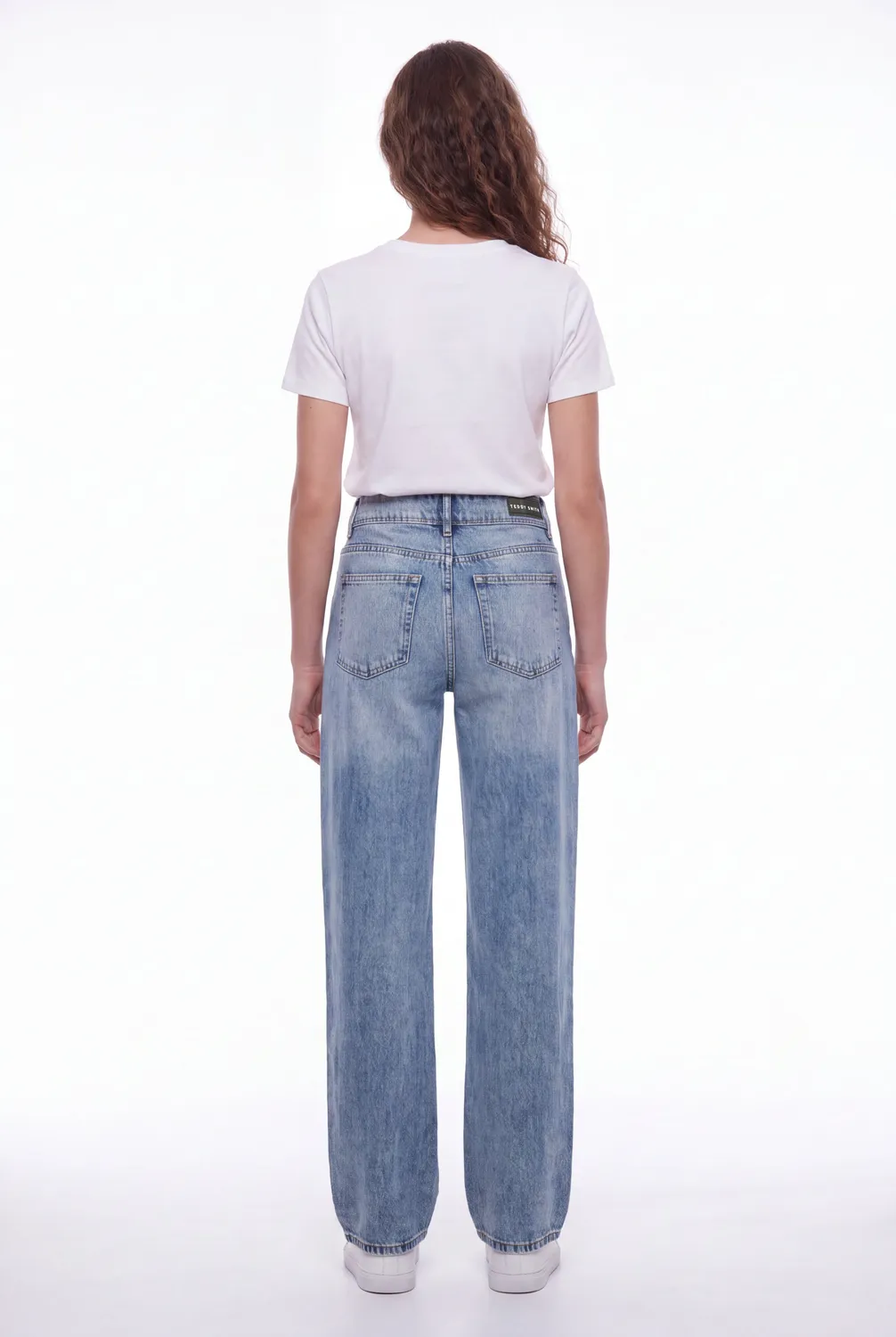 Teddy Smith P-Gladys Low Jeans Loose Indigo Chiaro Donna