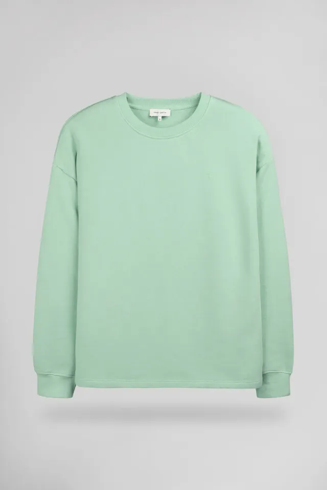 Teddy Smith S-Lucile felpa girocollo verde menta relaxed fit